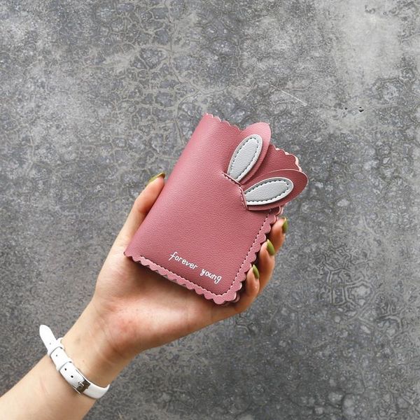 

wallets 2021 kawaii women lovely card holder small wallet women's short design purse girls cash, Red;black