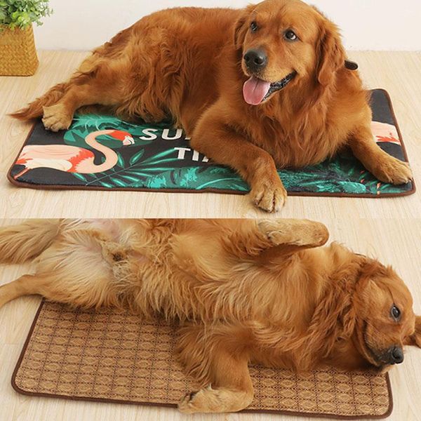 

dog cooling mat pet double sided summer bed cat cartoon pattern sofa for dogs house 3 sizes kennels & pens