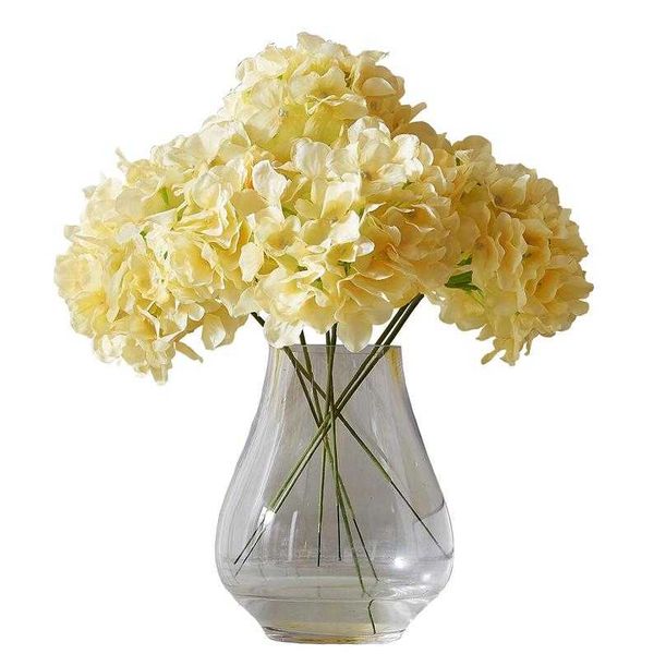 

decorative flowers & wreaths 10pcs champagne artificial hydrangea silk flower head for wedding ceremony centerpieces decorations with stems