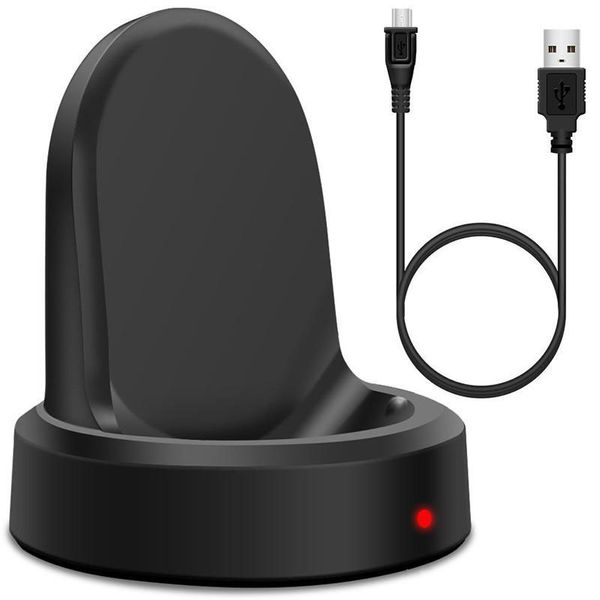 Carregador de berço da doca de carregamento sem fio para Samsung Gear S3 S2 Relógio inteligente clássico com pacote de varejo a cabo USB 0,7m Sem aquecimento