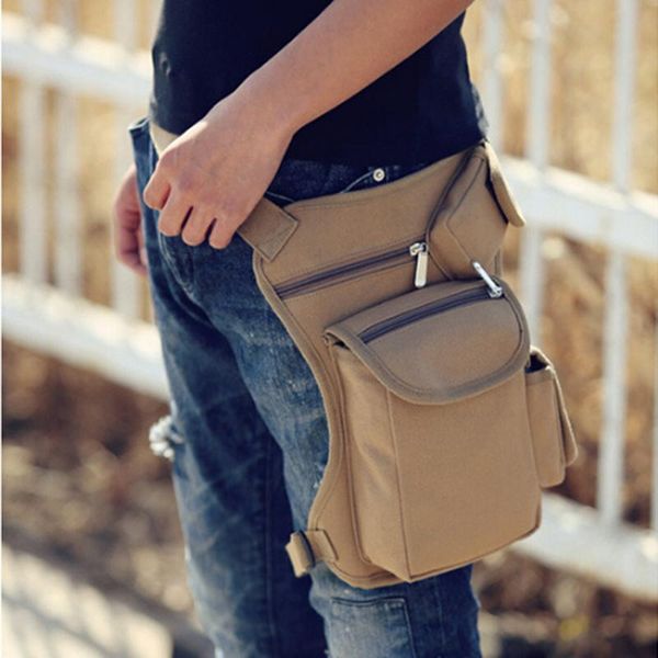 

men canvas drop leg bag waist fanny pack belt hip bum military travel multi-purpose messenger purse pouch thigh bags