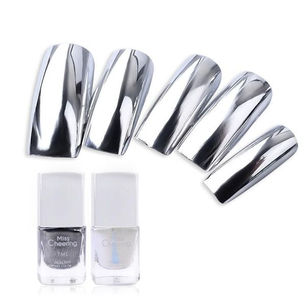 

nail polish mirror effect base coat metallic stylish removeable diy art flexible shiny long lasting bright tool tslm1