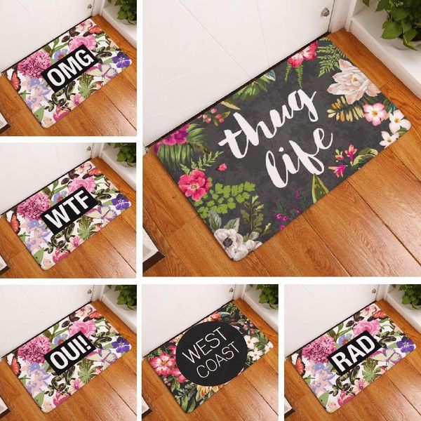 

carpets floor mat fashion flower printed suede non slip mats bathroom carpet 50x80cm toilet rugs home decoration doormat