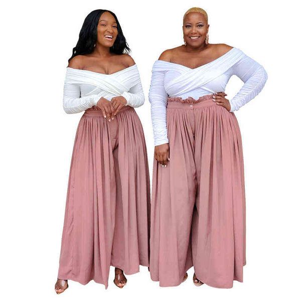 

summer clothes for women wide leg pants baggy streetwear casual pink trouser plus size bottoms 5x wholesale drop 211116, Black