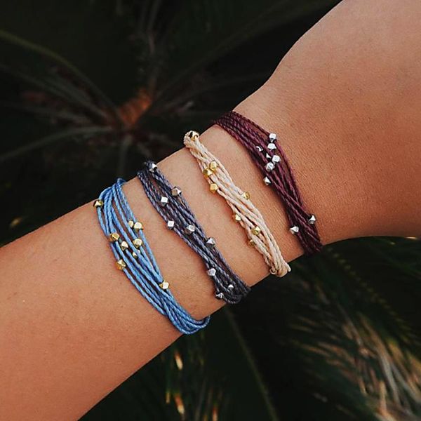 

charm bracelets handmade adjustable material 4Ã bracket weaving multilayer bracelet gift friendship charms elastic rope jewelry, Golden;silver