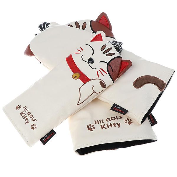 

storage bags golf club head covers cartoon animal cat headcover driver fairway wood hybrid set