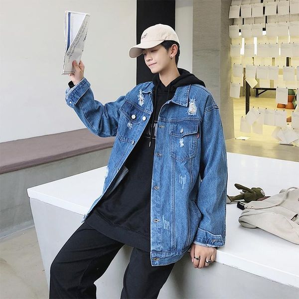 

men's jackets loose denim jacket men, Black;brown