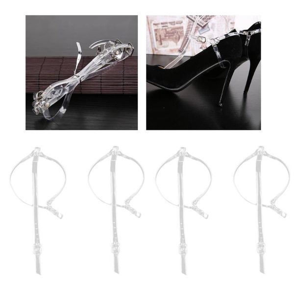 

anklets 4pcs faux leather shoe strap detachable band for holding loose heeled shoes fashion jewelry, Red;blue