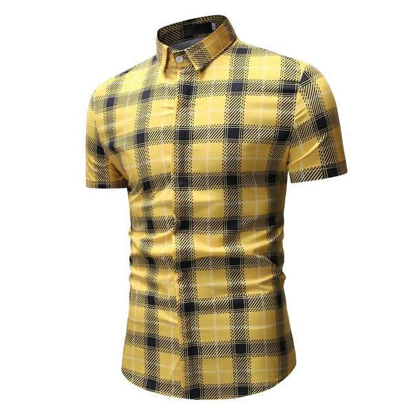 

men's casual shirts 2021 summer fashion plaid shirt, youth trend loose -3xl, White;black
