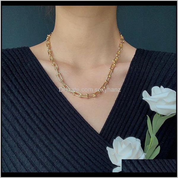 

& pendants drop delivery 2021 vintage u chains chokers necklaces for women punk jewelry hiphop female chain satement necklace colliers goth, Golden;silver