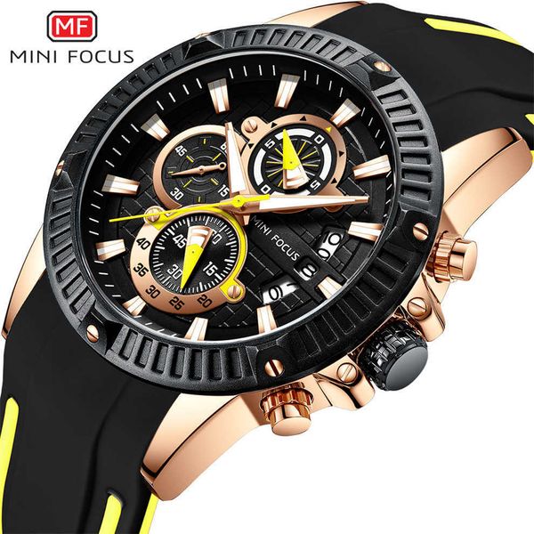 MINI FOCUS Moda Luxury Brand Orologio da uomo Impermeabile Sport militare Uomo Orologio da polso al quarzo Relogio Masculino Cinturino in silicone X0625