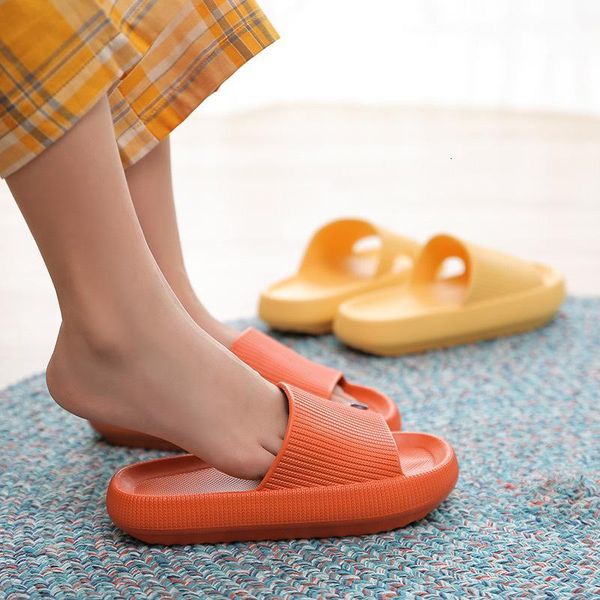 

slippers house bathroom women platform heel soft 4cm thick couples shoes non-slip indoor bedroom ladies bath slides 1285, Black