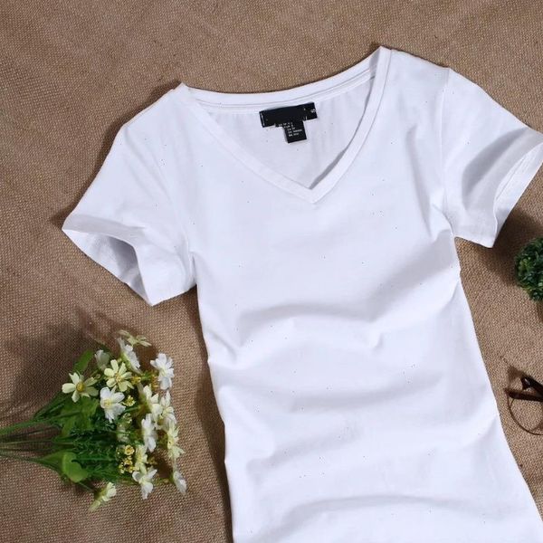 

mrmt womens t shirt women short sleeved slim solid color simple pure tee for female shirts, White
