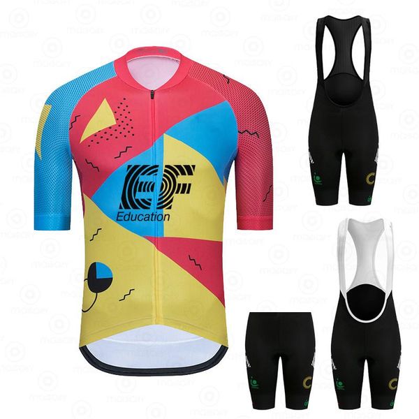 

racing sets 2021 team ef champions cycling jersey clothing road bike suits bicycle bib shorts maillot ropa ciclismo, Black;blue