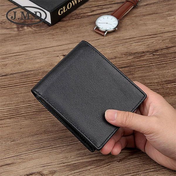 

j.m.d arrival rfid rf shielding wallet vintage style coffee black color 100% geninue leather wallets, Red;black