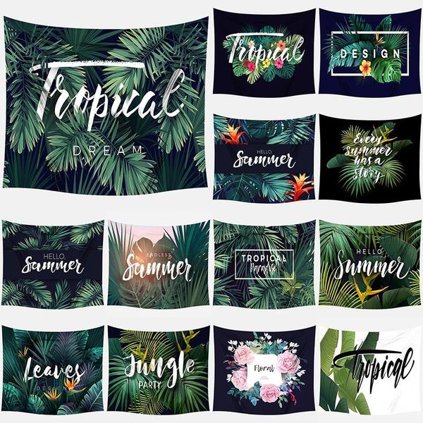 

tapestries ffo green tropical palm tapestry wall hanging nordic ins plant leaves decorative background cloth home headboard bedroom decor