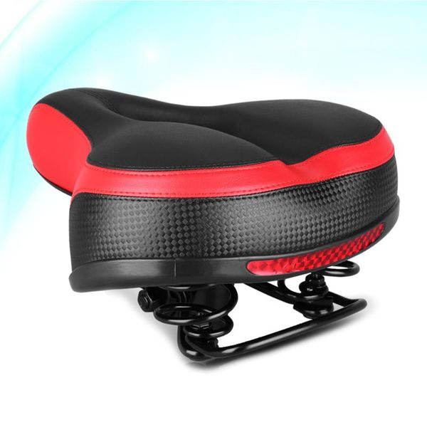 

bike saddles mtb saddle thick sponge absorbing seat cycling with reflective sticker accessories (red)