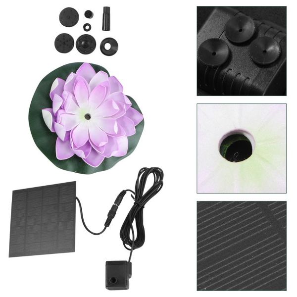 

garden decorations solar lotus fountain artificial floating flowers (purple)