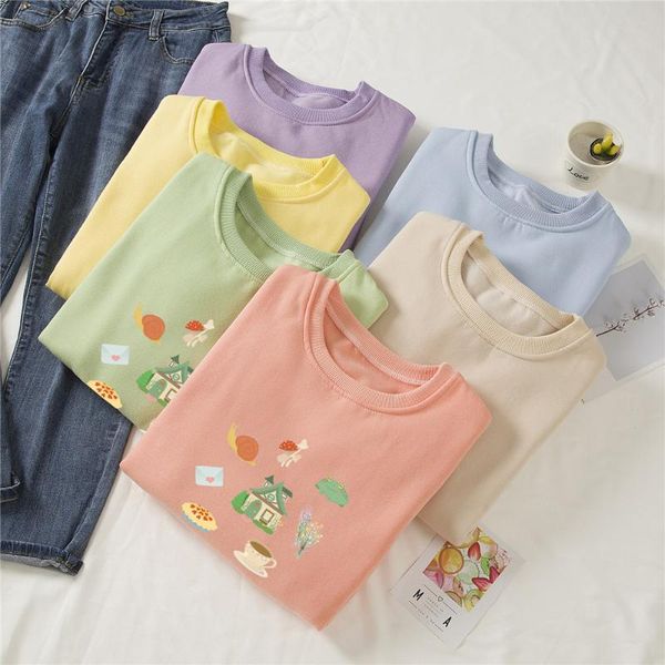

women's hoodies & sweatshirts cute frog hoodie women 90s aesthetic sweatshirt crewneck pullover vintage streetwear female cotton oversi, Black