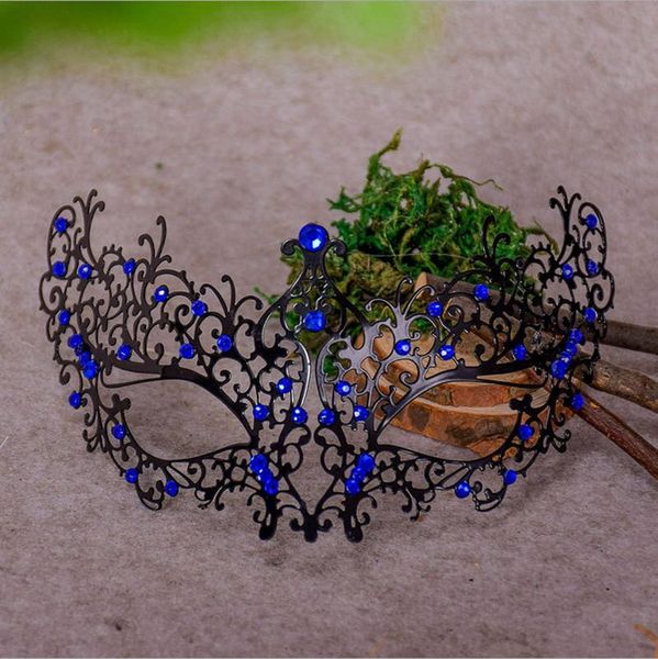 

party masks metal eye face mask masquerade ball prom halloween costume color crystal type colorful