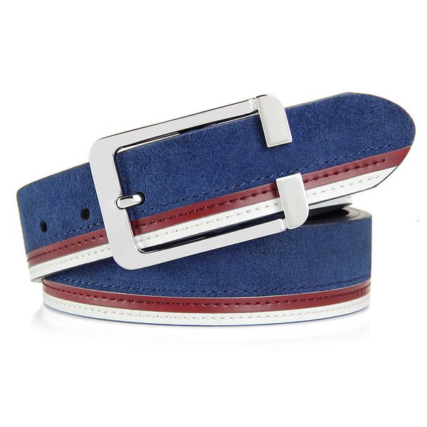 

pin buckle belt men's leather gift anti suede, Black;brown