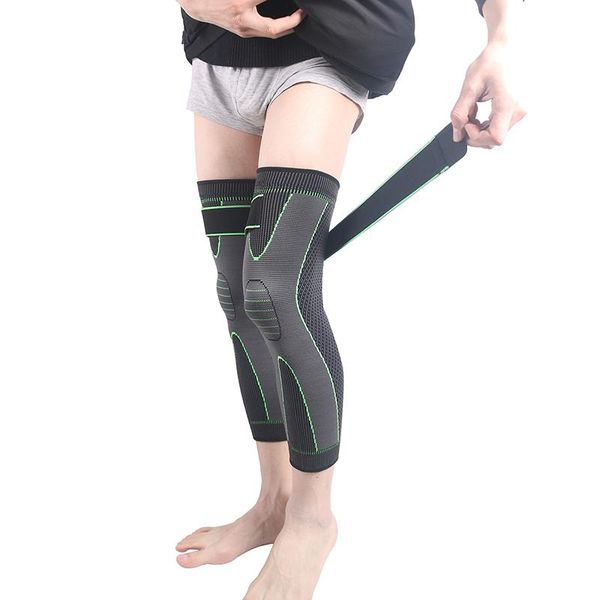 

sports kneepad men pressurized elastic knee pads support fitness gear basketball volleyball brace protector cycling elbow &, Black;gray