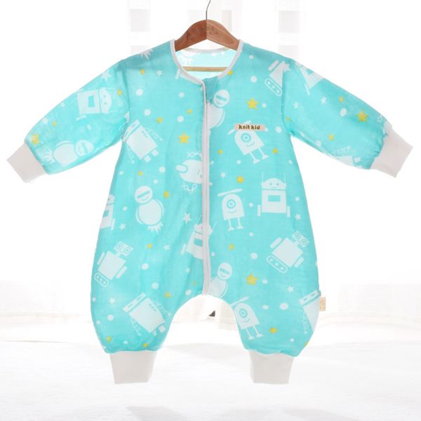 

baby toddler anti-kick pajamas summer kid's newborn cotton breathable gauze split leg sleeping sack bag