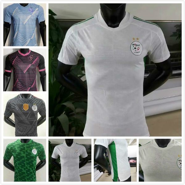 

2021 2022 algerie player version soccer jersey home away mahrez bounedjah feghouli bennacer atal 20 21 22 algeria maillot de foot, Black;yellow