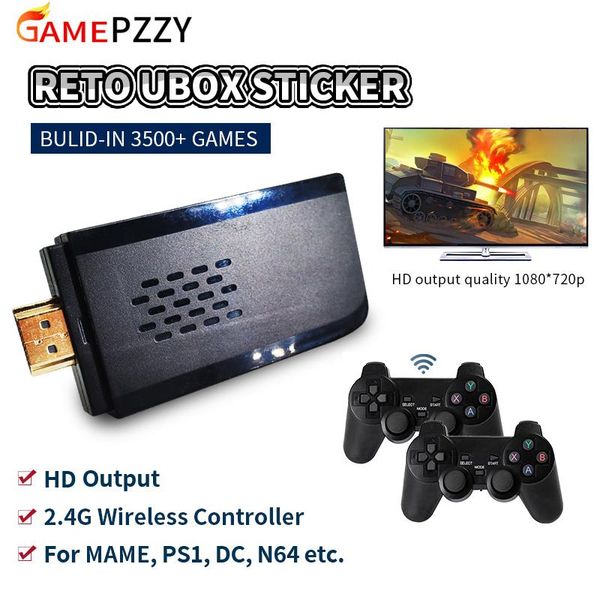 

portable game players video consoles built-in 3500+ games retro console with wireless controller stickers for ps1/gba/mame
