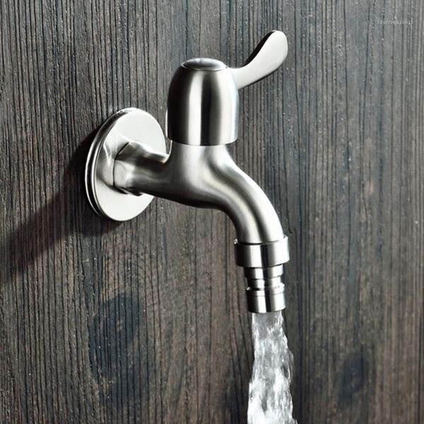 

wall mounted wash machine tap stainless steel faucet outdoor garden hose connector1