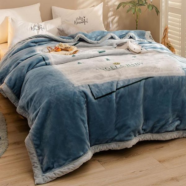 

blankets winter flannel blanket sofa warm plush fluffy clanket cozy chunky knit bed mantas de cama home textile df50tz