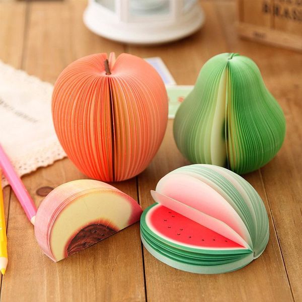 

creative fruit shape notes paper cute apple lemon pear strawberry memo pad sticky up notes school office supply ld60912