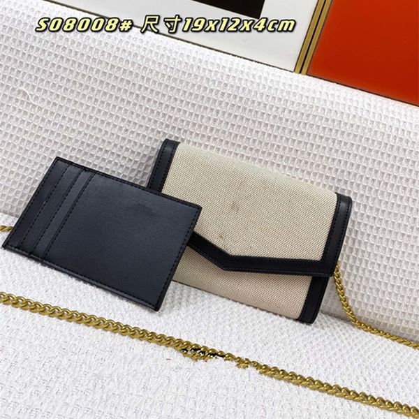 Designertaschen CASSANDRA VERSCHLUSSTASCHE GLATTES LEDER Handtaschen Klappenverschluss Mini-Umschlag flache Vordertasche Bordsteinketten-Clutch mit Kartenetuis Umhängetaschen mit Box