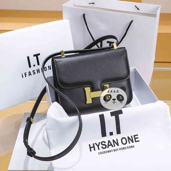 

luxury h hands hong kong women's new kangkang h buckle tide messenger single shoulder temperament tofu stewardess bag versatile small
