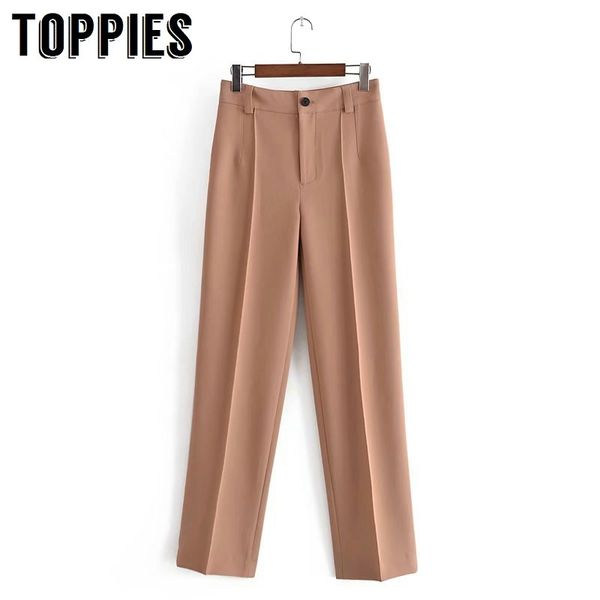 

ies women khaki suit pants spring soft long pants women trousers 210412, Black;white