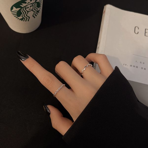 

mahua cross two piece set women's fashion niche net red personality cool wind open index finger ring, Silver