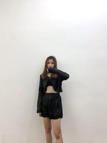 

women's jackets stylish sequined jacket with beads, Black;brown