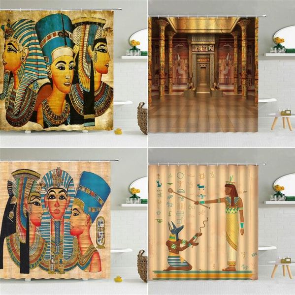 

shower curtains retro ancient egypt ethnic style curtain egyptian pharaoh exotic customs bathroom decor waterproof fabric hooks