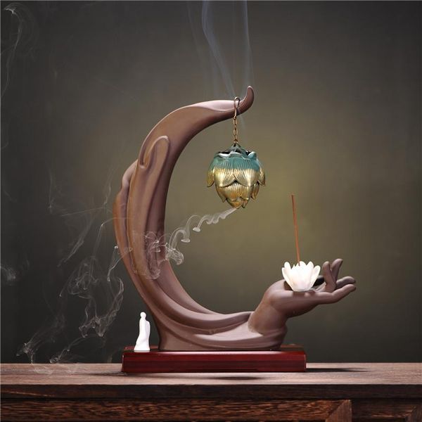 

backflow incense burner holder with chain arabic style sticks incienso quemador aroma bk50xx fragrance lamps