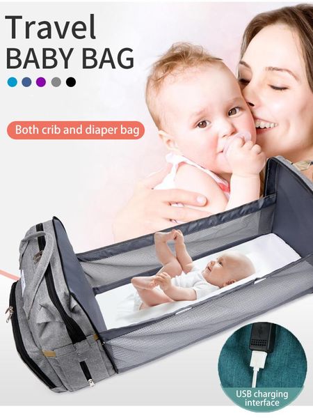 

baby diaper bag waterproof large capacity backpack outdoor multifunctional bed mom nursing stroller bags
