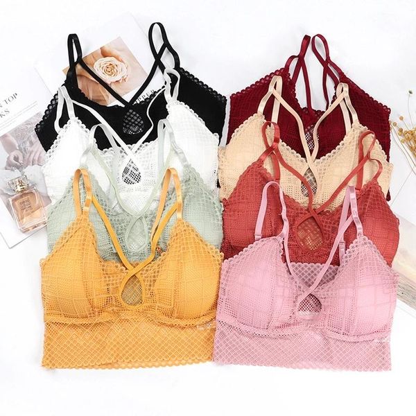 

women sport bra -proof crop for gathering lace underwear high-intensity vest gym padded yoga suit fitness outfit