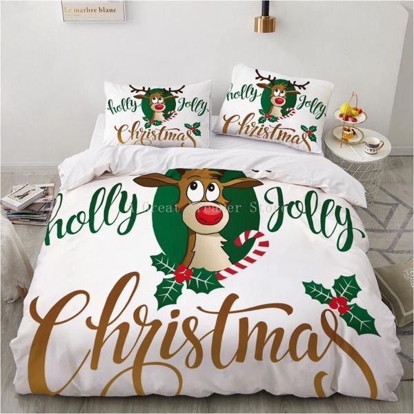 

bedding sets christmas set twin king  cute kids duvet cover 2/3 pcs cartoon santa claus print pillowcase bed