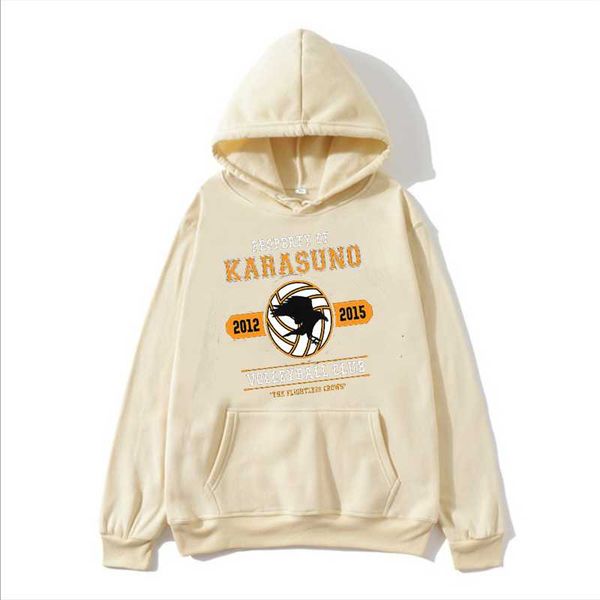 

men's hoodies & sweatshirts japanese anime haikyuu men funny harajuku streetwear karasuno high graphic man, Black