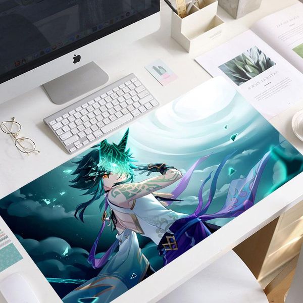 

mouse pads & wrist rests 90x40cm genshin impact large pad gaming accessories pc lapgamer mousepad anime antislip non-skid mat