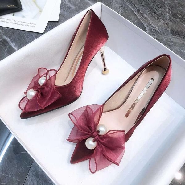 

dress shoes 2021 spring wedding white high heels stiletto crystal good for bridal, Black