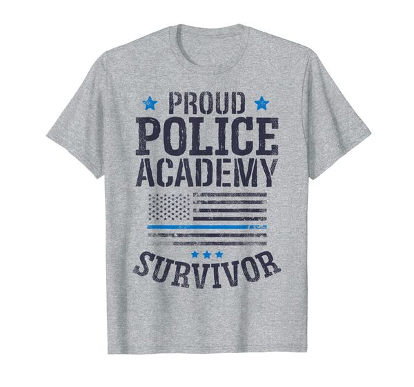 

proud police academy survivor t shirt funny graduation gift, White;black