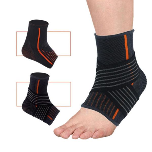 

ankle support 1pcs adjustable stretch self-heating guard safety sports brace protector for football basketball sport fitness, Blue;black