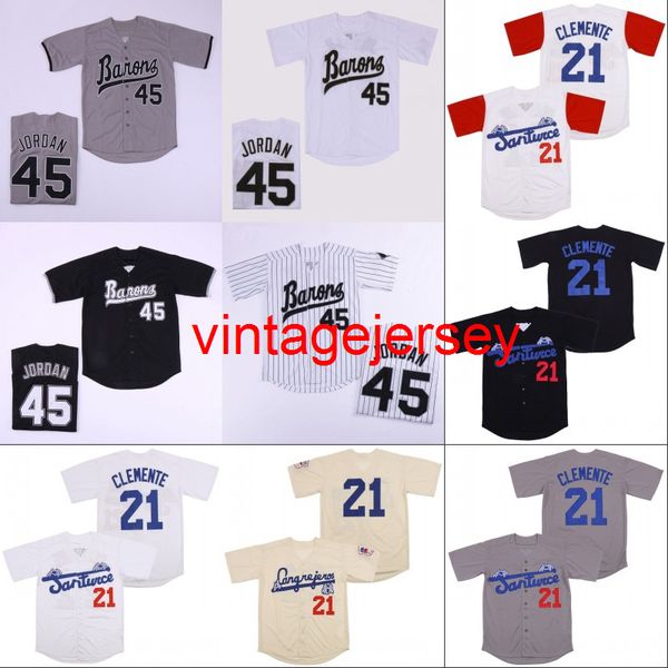 

mens birmingham barons michael 45 jersey 21 santurce crabbers puerto rico josh gibson 20 homestead grays negro league movie baseball jersey, Black