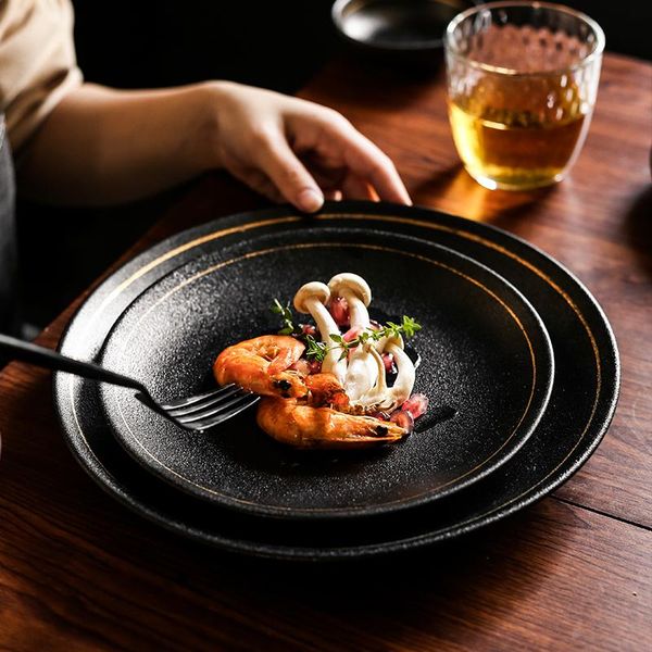 

dishes & plates plate dish household round steak ceramic tableware breakfast fruit flat shallow fish