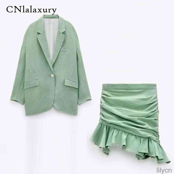 

2021retro verde conjunto con americana chaqueta un solo botn y lpiz 2 piezas falda mujer oficina blazer de traje, White;black